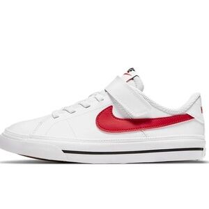 Nike Court Legacy Kids Sneakers in White and Red